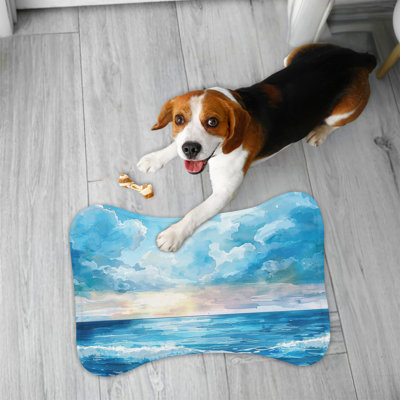 Bright Marine Art - 1 Piece Bone Shape Feeding Mat