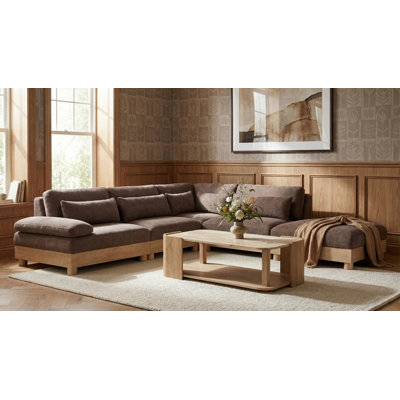Canapé modulaire 5 pièces en tissu chenille 120 po Turin