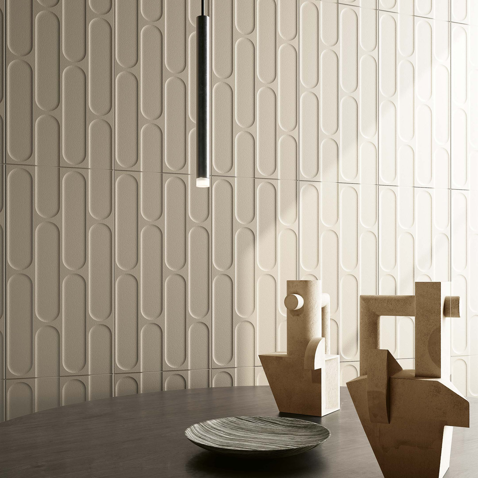 Biscotti  12" x 24" Fishscale 3D Italian Wall Tile, Avorio Beige Ivory