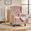  Fauteuil inclinable manuel de 28 pouces de large, inclinable élégant pour le salon, la chambre à coucher, rose