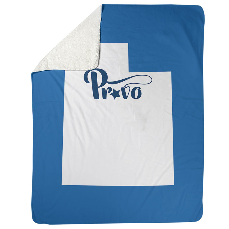 Sewn Throw Blanket, 52.5" W x 62.5" L, Blue/White