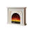 White Solid + Manufactured Wood Freestanding Fireplace