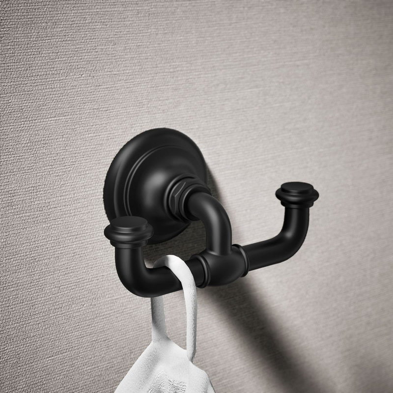 Artifacts® Double Wall Mounted Robe Hook, Matte Black