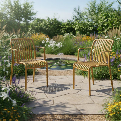Badi Stackable Outdoor Patio Dining Armchair
