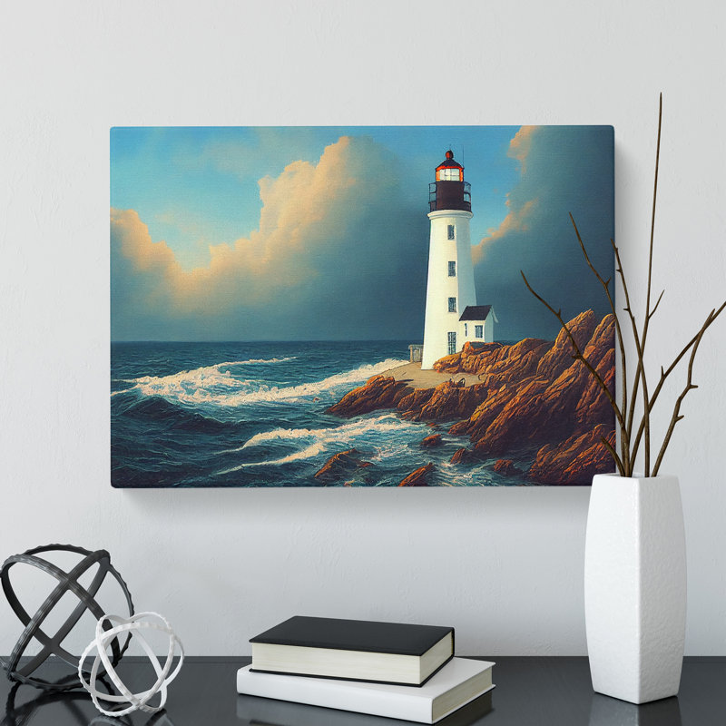Unbeatable Lighthouse Seascape - Wrapped Canvas, 50cm H x 76cm W x 3cm D
