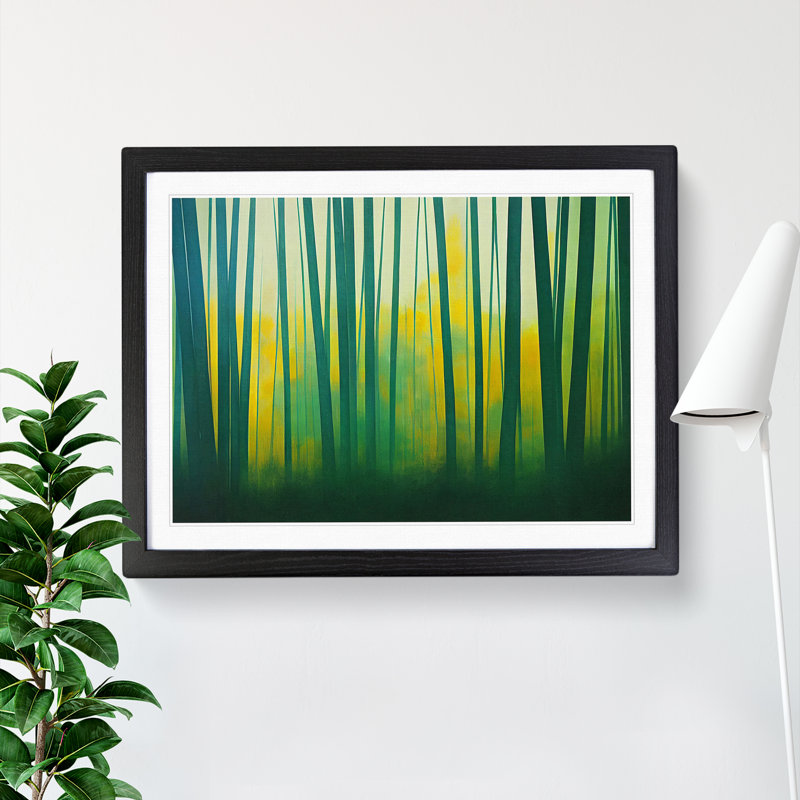 Colourful Bamboo Forest Vol.3 - Single Picture Frame Print, 46cm H x 64cm W x 2cm D, Black