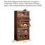 Bibliothèque 23,62 "en bois massif brun-1209970332