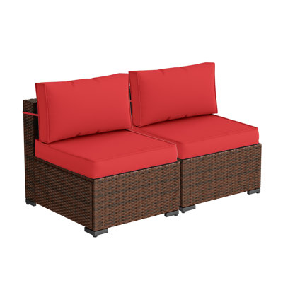 Wicker Outdoor Patio Sofa by Ebern Designs
