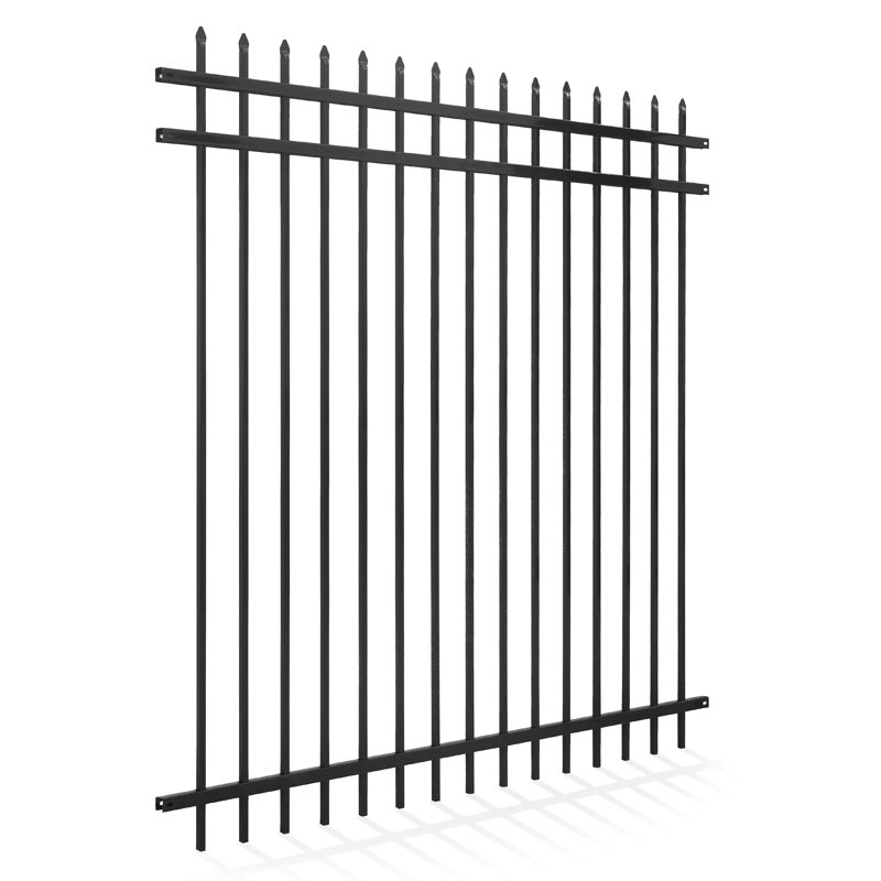6 ft. x 6 ft. Black Heavy-Duty Steel Ornamental Fence Panel