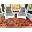 Tapis d'intérieur / extérieur vert / rouge crocheté à la main Floral-57897088