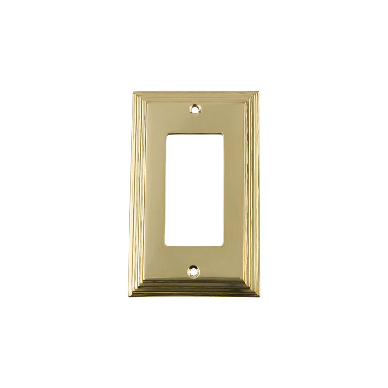 Deco 1-Gang Rocker Wall Plate, Polished Brass