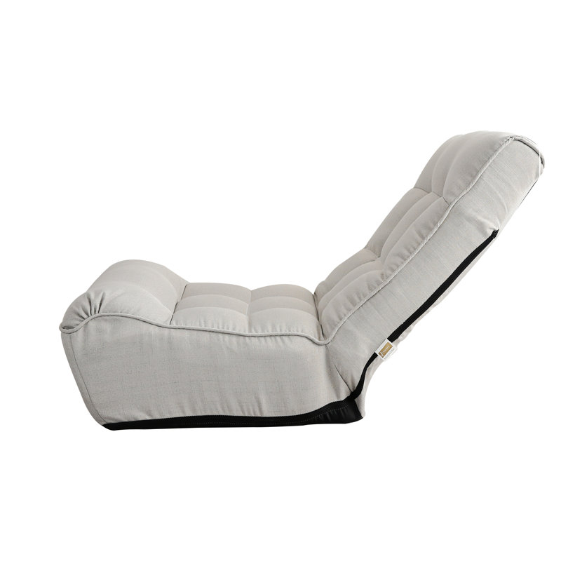 Ebern Designs Lenford Adjustable Floor Game Chair in Blue,Gray,Navy,White, Gray Linen