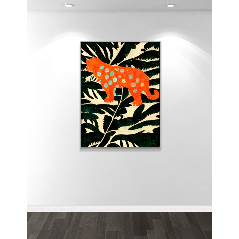 «Jungle» par Treechild, Toile avec cadre, L 37,5 po x H 49,5 po, Flottant argent