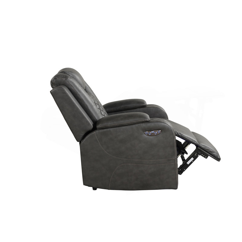 Fauteuil inclinable électrique en similicuir noir