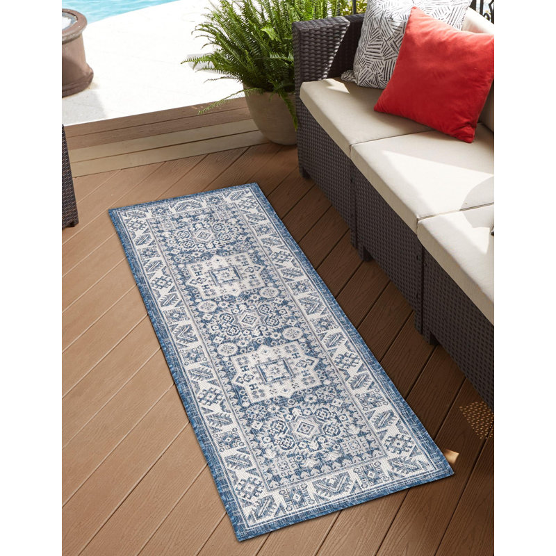 Tapis intérieur / extérieur brun Anariya, Tapis de couloir 2 pi 7 po x 12 pi
