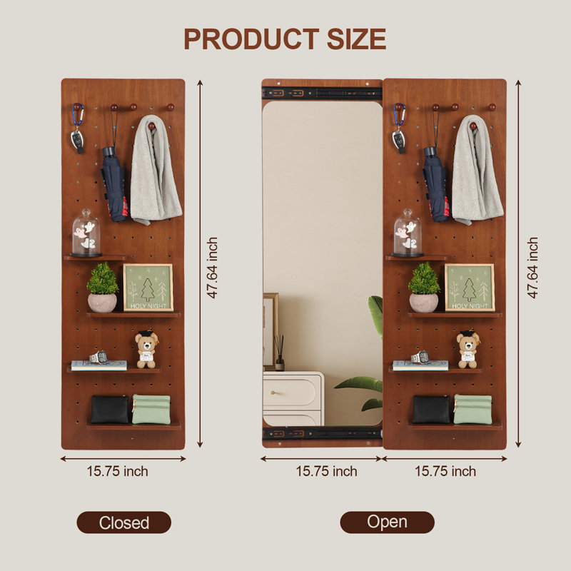 Wall Mounted Full Length Mirror With Shelf