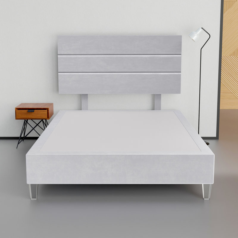 Lit plateforme tapissier Alisander, Simple, Blanc