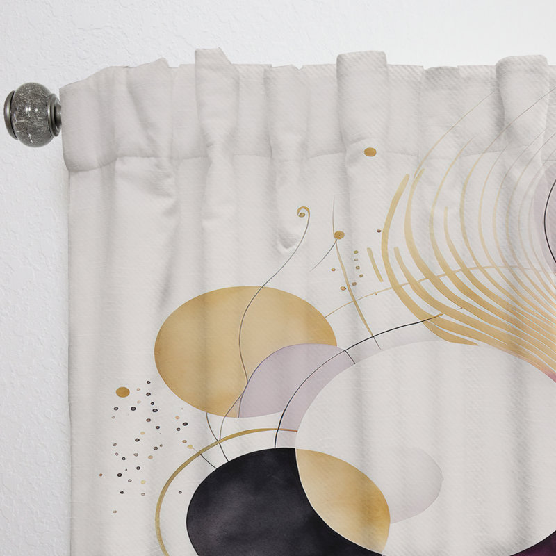 Ariandne - Deep Purple Movement I - Abstract Curtain - Velvet Room Darkening - 1 panel, 52" W x 84" L