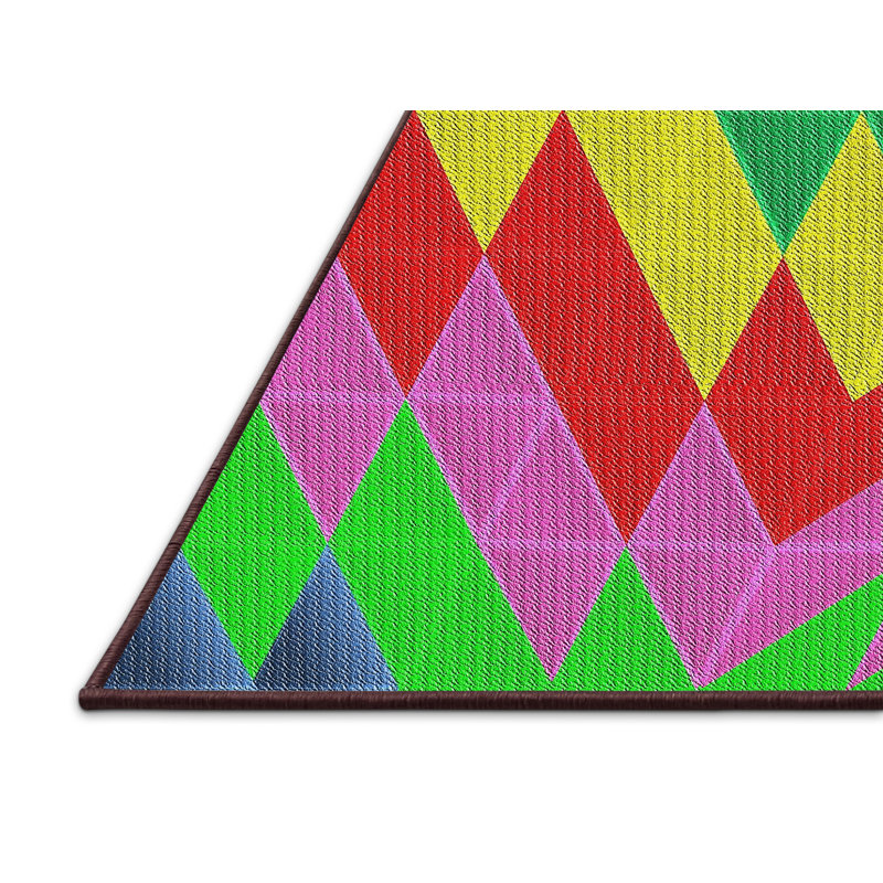 Tapis rouge/vert/bleu Izobel, Rectangle 5 pi x 7 pi