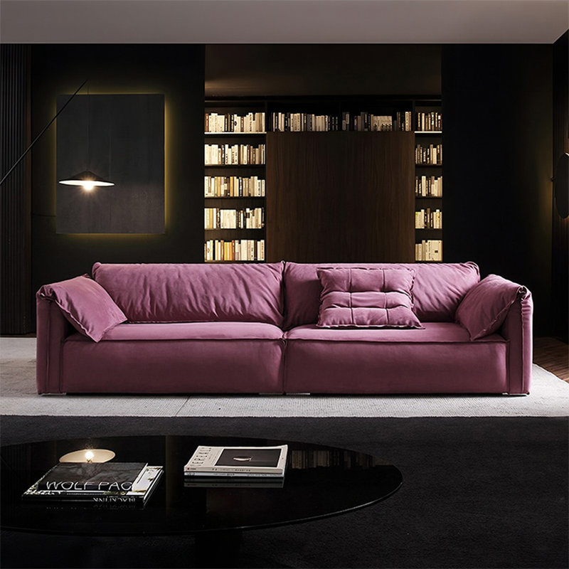 Canapé modulaire en polyester mauve, Mauve, 4, H 32,68 po x l 110,24 po x P 45,28 po