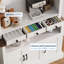 Coffee Bar Cabinet With LED Light, 72" Tall Farmhouse Coffee Bar Hutch With Storage, Sideboard Buffet Cabinet-753431626