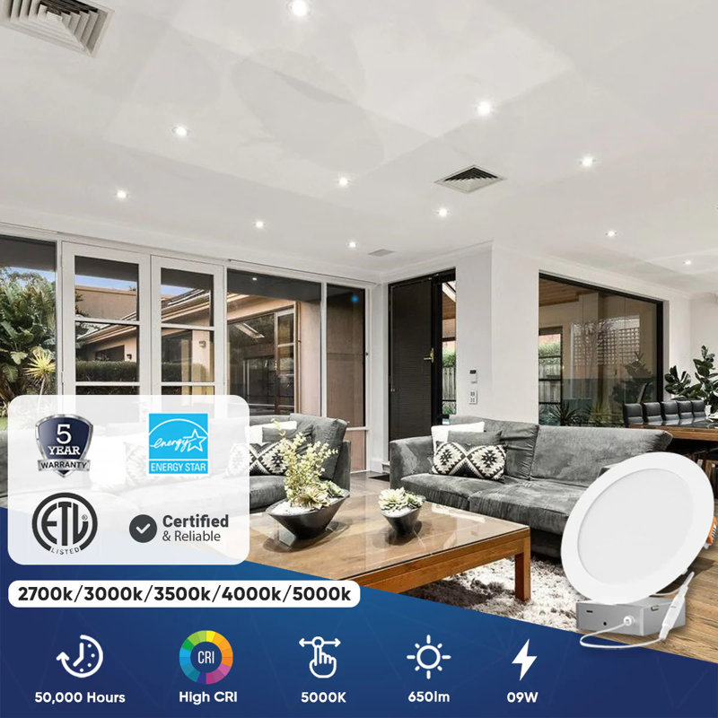 4" LED Recessed Ceiling Lights with Junction Box, Dimmable Downlight