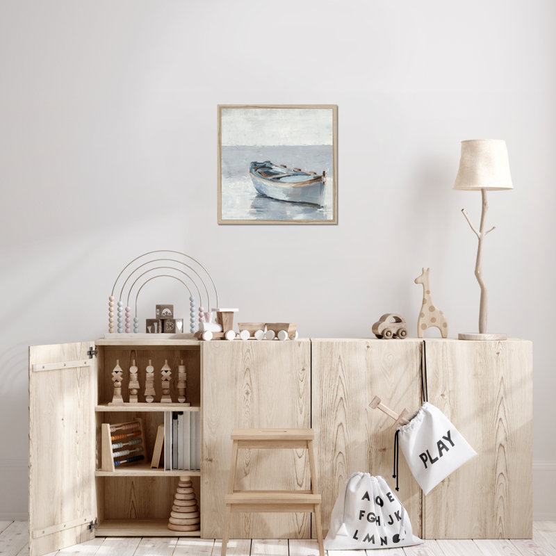 Reflected Horizon I by Ethan Harper - Painting, 55cm H x 55cm W, Natural Wood Framed Paper Print