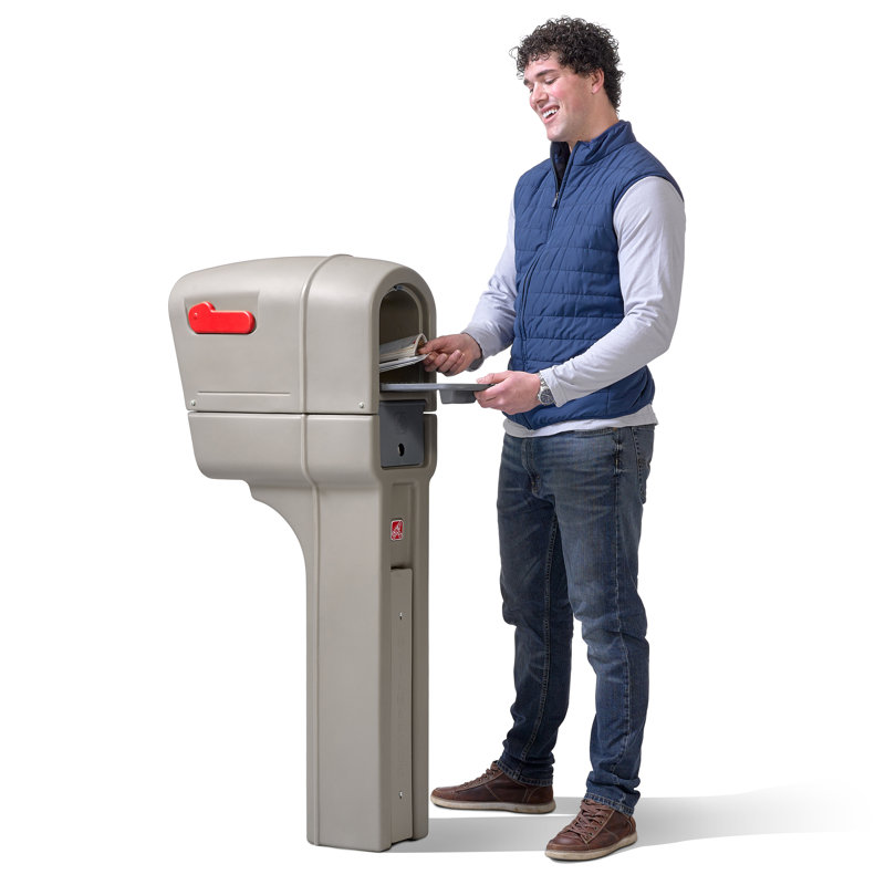 Step2 MailMaster Plus Post Mounted Mailbox, Stone Gray