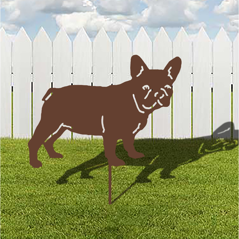 Piquet de jardin Hillld French Bulldog Dog, Rouge