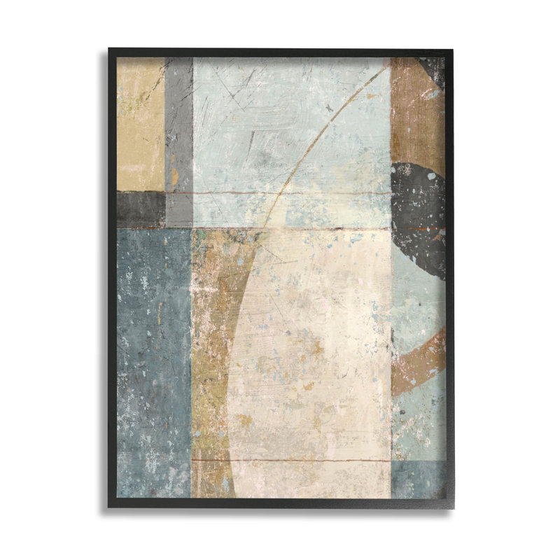 Art géométrique patiné par Suzanne Nicoll, Giclée encadrée noir minuit, H 14 po x l 11 po x P 1,5 po