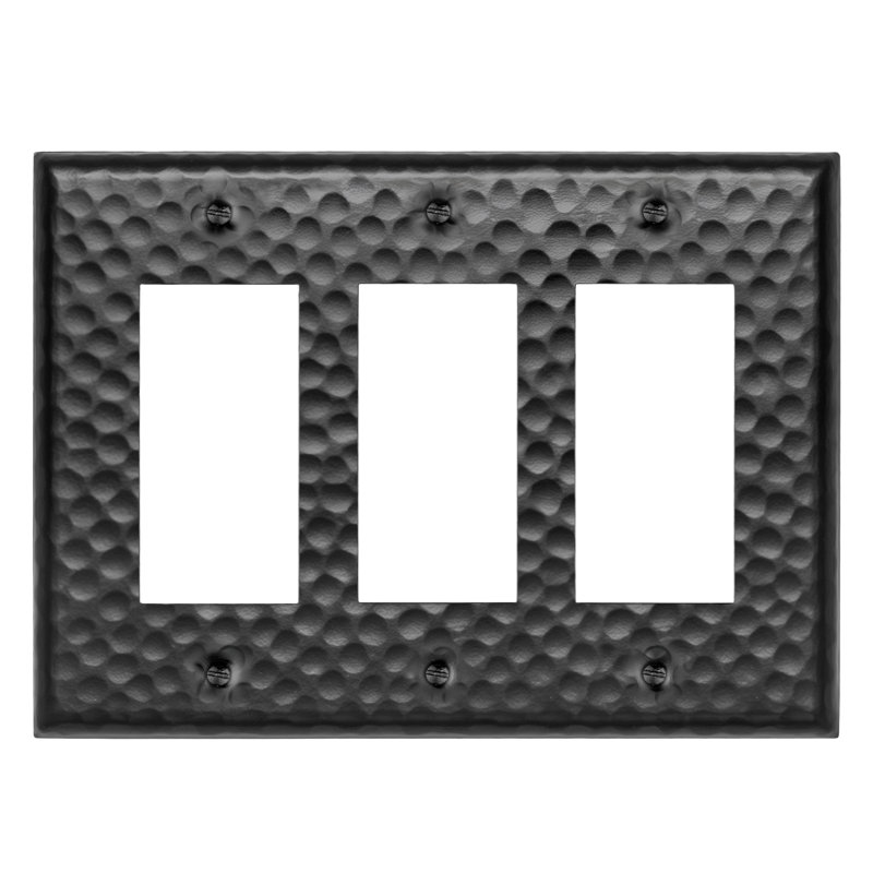 Ensemble de 2 assiettes à bascule martelées à la main (ensemble de 2), Noir mat, 2