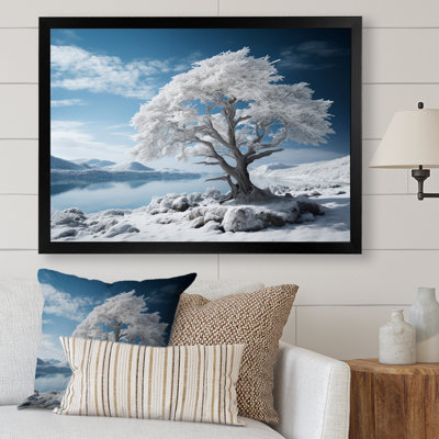 Monochromes bleus et blancs Winters Reflection II - impression