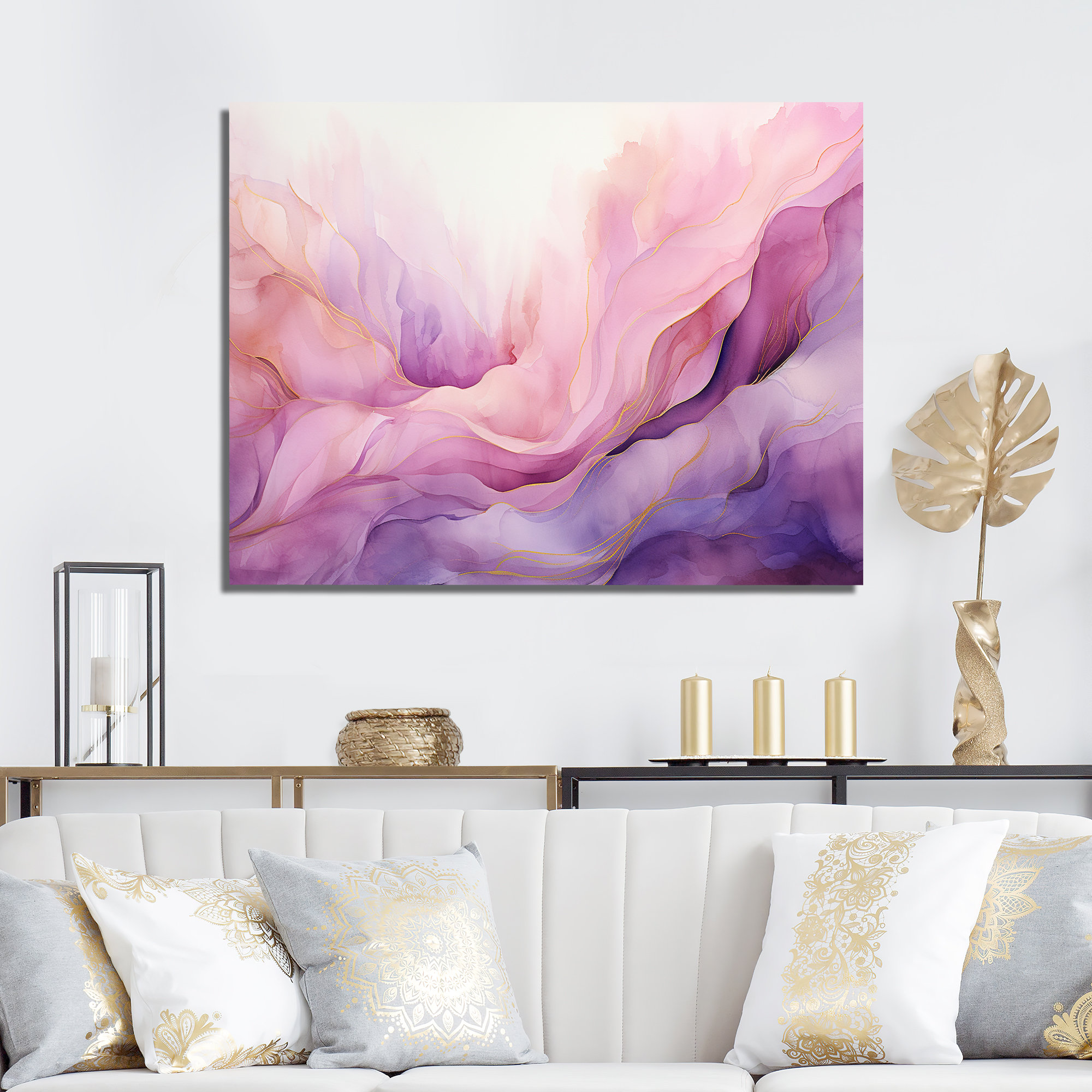 Wrought Studio™ Tuba Terrain Mountainous Mauve II - Liquid Ink Abstract ...