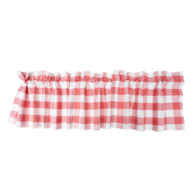Ensemble de 2 rideaux cantonnière Bratten, Rouge / blanc