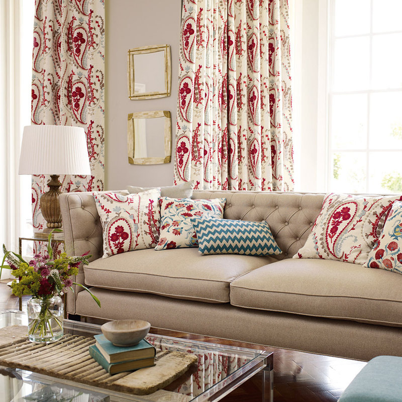 Jamila Fabric, Wedgwood/Linen