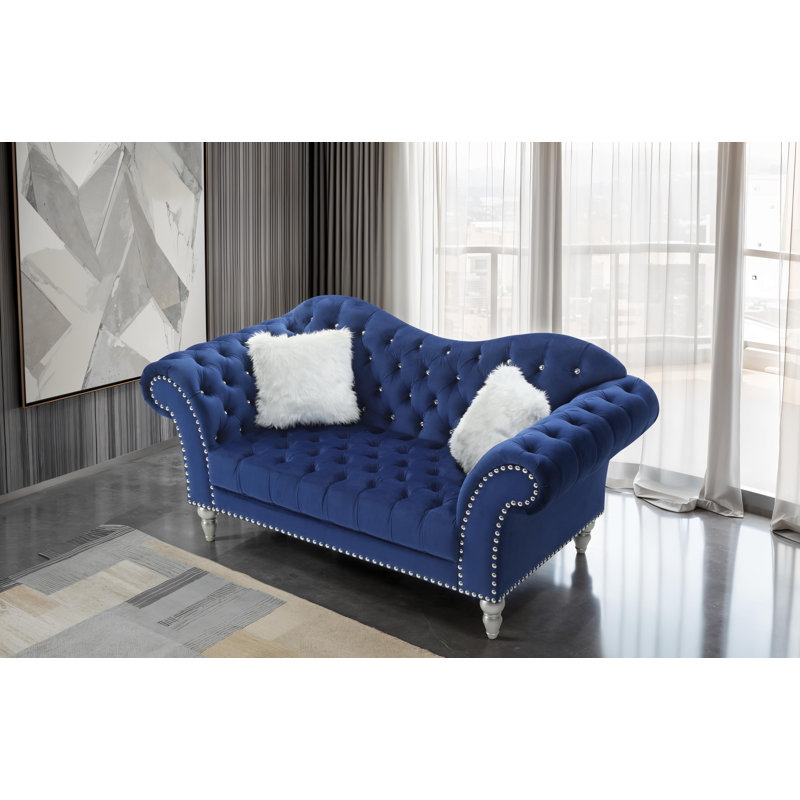 Causeuse en velours Zurich, Bleu