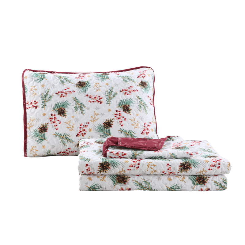 Gardener Polyester Floral Quilt, Queen Quilt + 2 Shams