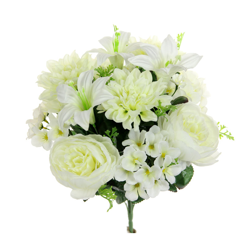 Arrangement floral mixte, Crème