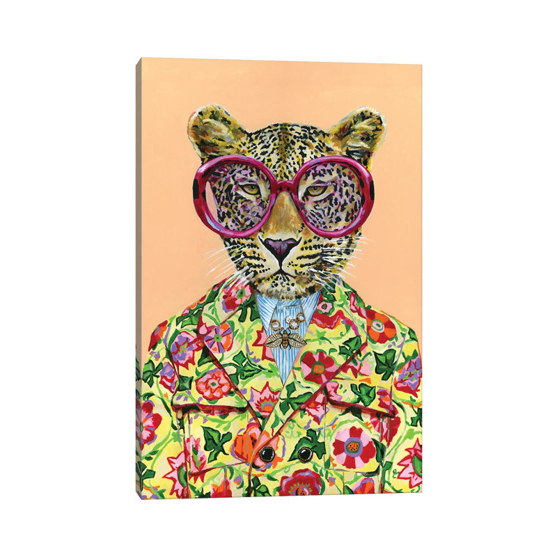 «Leopard» par Heather Perry, reproduction d'art sur toile tendue, H 60 po x l 40po x P 1,5 po, Toile tendue