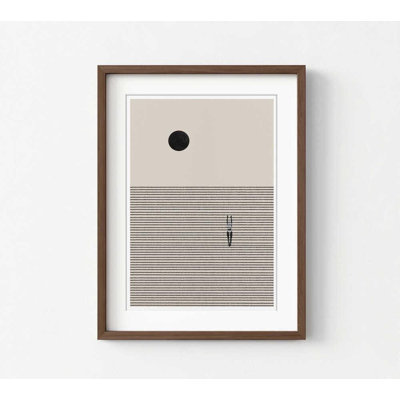 Minimalist Sun & Lines Poster – Contemporary Abstract Art Print