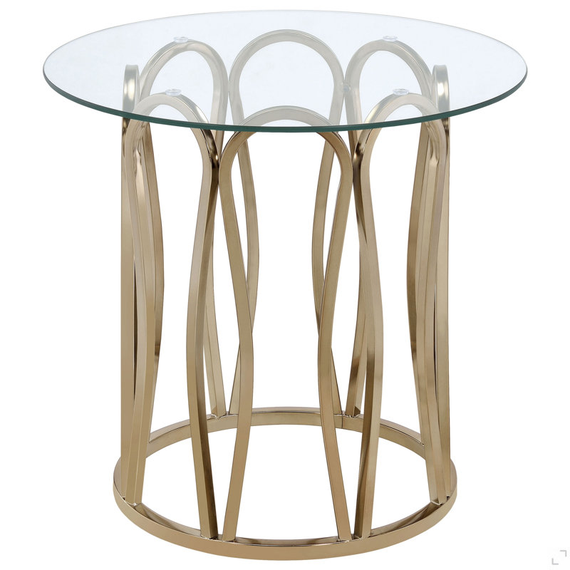 Table de bout d'appoint en verre et chocolat