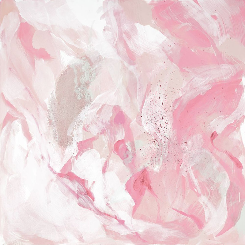 Pink Shores 1 Framed Print Canvas, 24.25" H x 24.25" W