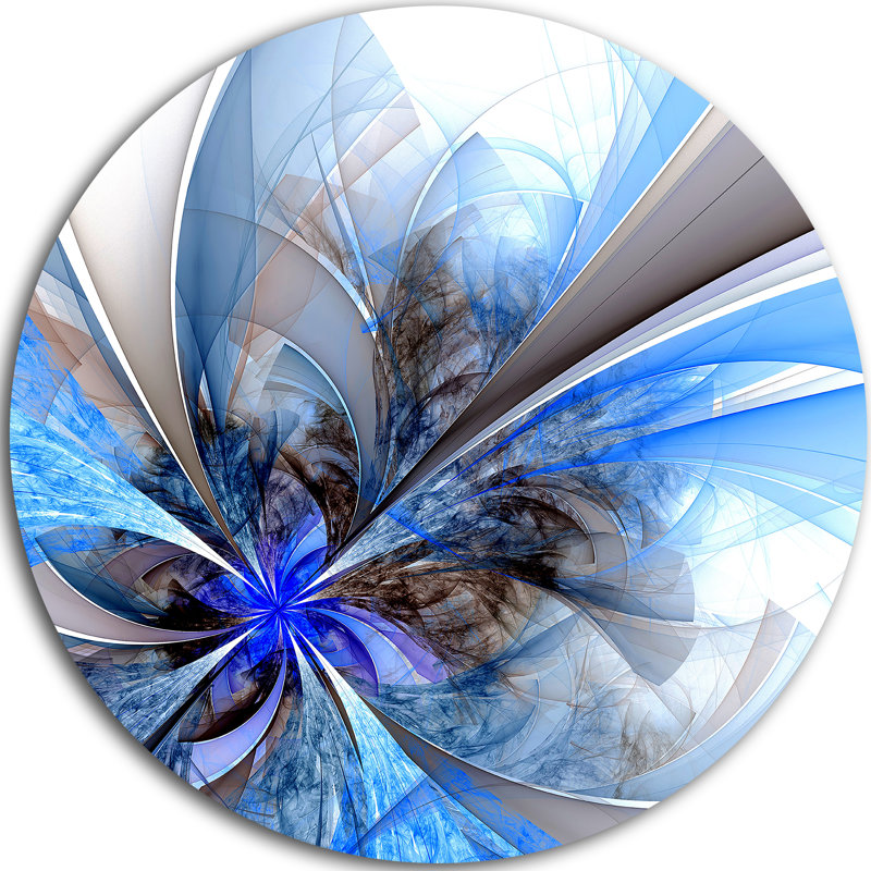 «Symmetric Fractal, Blue Flower», reproduction d'impression sur métal, H 23 po x l 23 po x P 1 po
