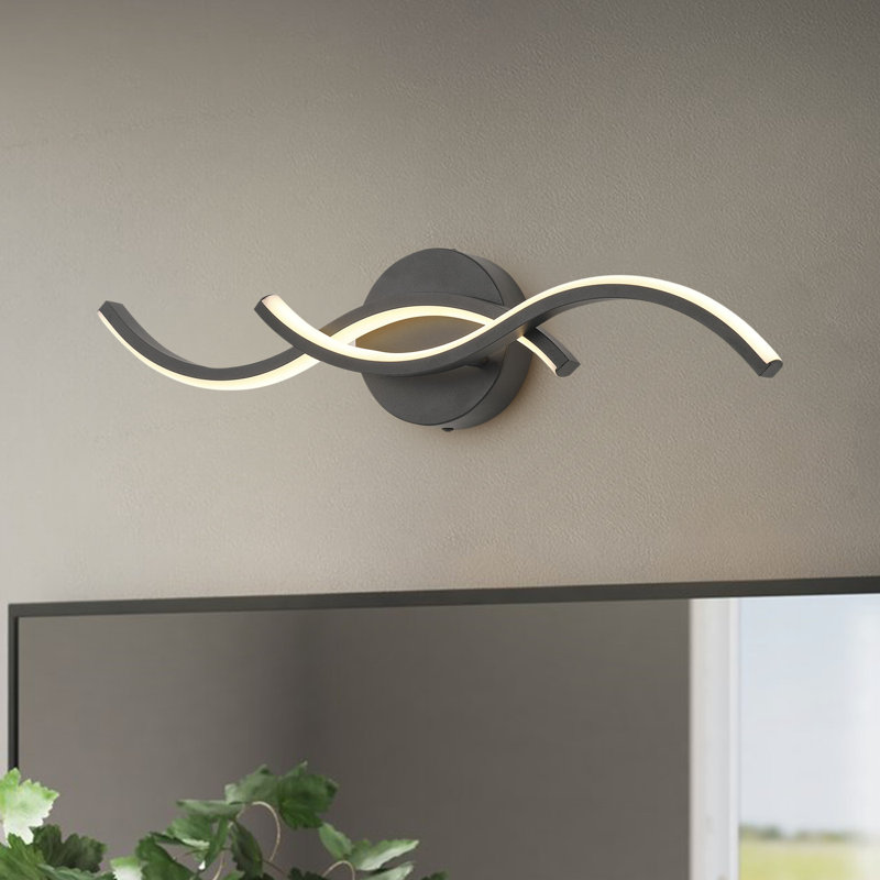 1-Sand black dimmable LED wrought iron mirror headlight