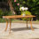  Brizio 59'' Wide Rectangular Transitional Natural Acacia Wood Dining Table with Slat Panel Top, Curved Legs & Outdoor Design