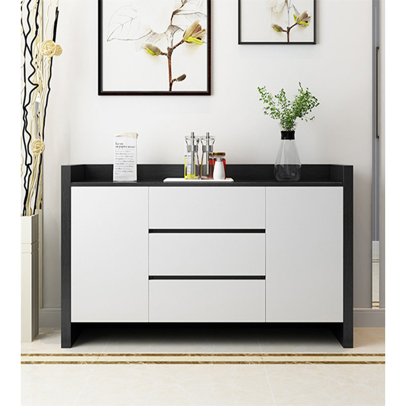 Buffet Nihasvi, H 33,46 po x l 47,24 po x P 15,75 po, Noir / blanc