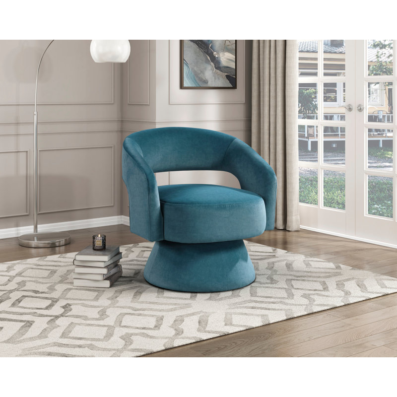 Fauteuil d'appoint pivotant de luxe moderne en velours orange 1pc, Sarcelle