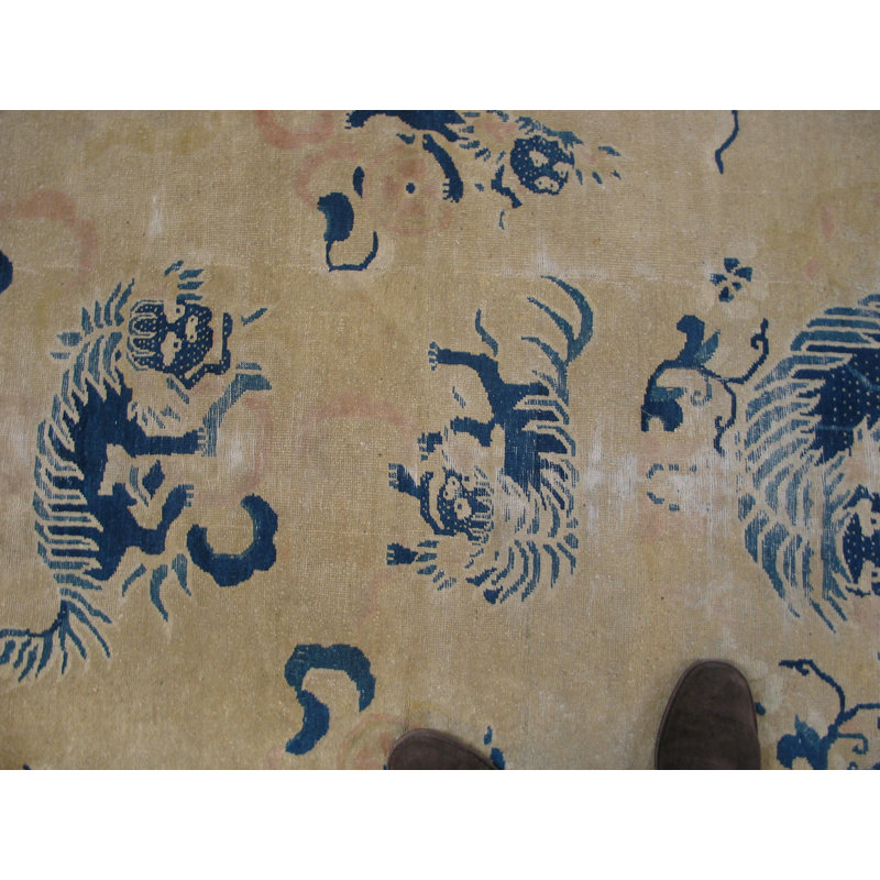 Antique Peking Chinese Allover Ivory 1880s Rug