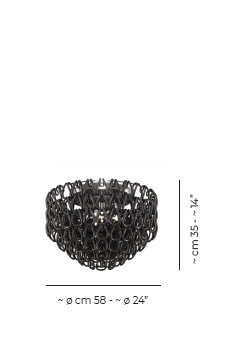 Minigiogali Ceiling Lamp 60 Black Matt Bronze 1 E26 Ul 1, Glossy Chrome, Black