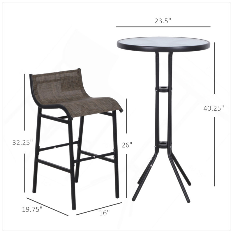 Ensemble de bistro 3 pièces pour 2 personnes